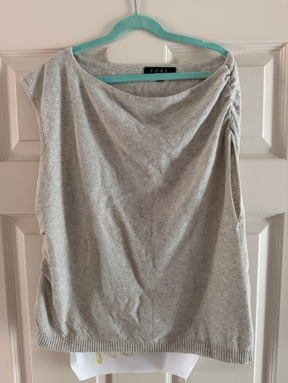 Off the shoulder Light Gray Knit Top